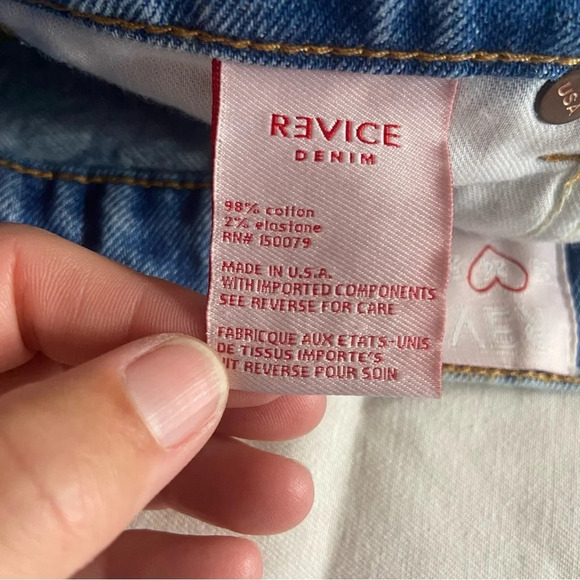 Revice Denim Jean Shorts Sz 24 Distressed Button Fly High Waist - Picture 9 of 11